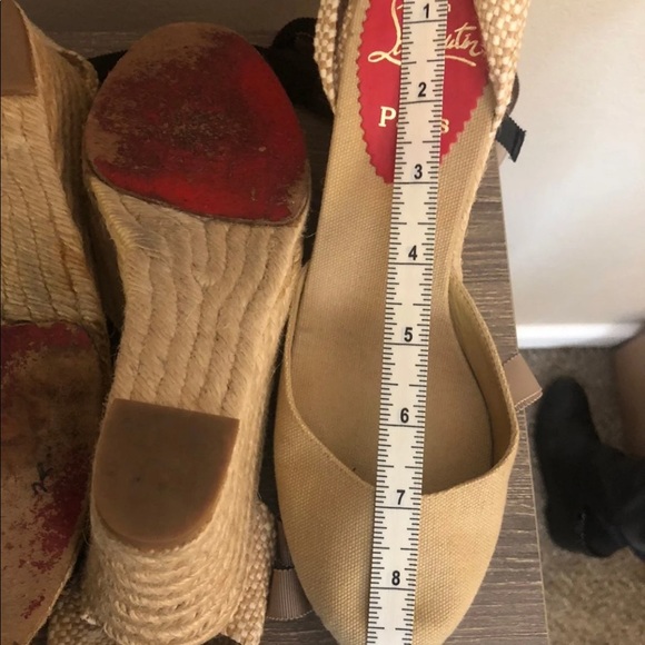 SOLD Christian Lounoutin lace up wedge 38.5 & 38 - Picture 8 of 12